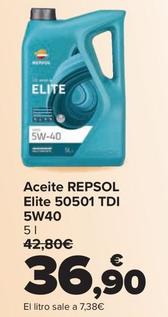Oferta de Repsol - Aceite Elite 50501 Tdi 5w40 por 36,9€ en Carrefour