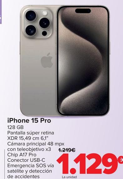 Oferta de Apple - Iphone 15 Pro por 1129€ en Carrefour