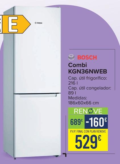 Oferta de Bosch - Combi KGN36NWEB por 529€ en Carrefour