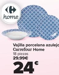 Oferta de Carrefour Home - Vajilla Porcelana Azulejo por 24€ en Carrefour