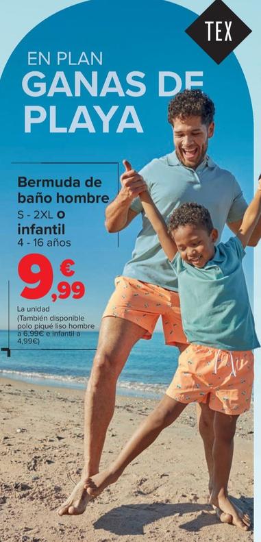 Oferta de Tex - Bermuda De Baño Hombre O Infantil por 9,99€ en Carrefour