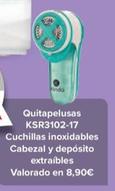 Oferta de Klindo - Quitapelusas KSR3102-17 Cuchillas Inoxidables Cabezal Y Deposito Extraibles por 8,9€ en Carrefour