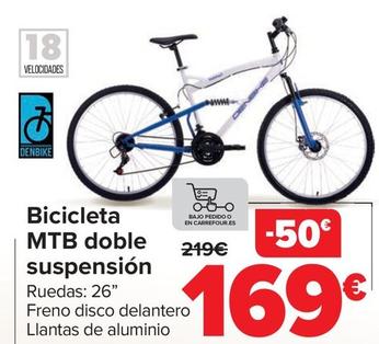 Oferta de Bicicleta MTB Doble Suspension por 169€ en Carrefour