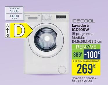 Oferta de Icecool - Lavadora ICD109W por 269€ en Carrefour