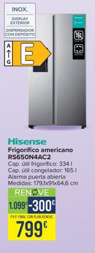 Oferta de Hisense - Frigorífico Americano RS650N4AC2 por 799€ en Carrefour