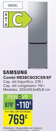 Oferta de Samsung - Combi RB38C603CS9/EF por 769€ en Carrefour