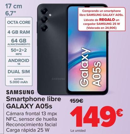 Oferta de Samsung - Smartphone Libre Galaxy A05S por 149€ en Carrefour