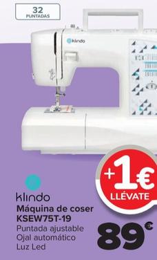 Oferta de Klindo - Maquina De Coser KSEW75T-19 por 89€ en Carrefour