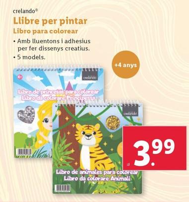 Oferta de Crelando - Libro Para Colorear por 3,99€ en Lidl