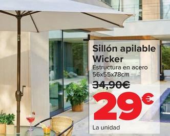 Oferta de Sillón apilable Wicker por 29€ en Carrefour