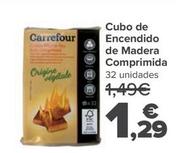 Oferta de Cubo de Encendido de Madera Comprimida por 1,29€ en Carrefour