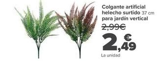 Oferta de Colgante Artificial Helecho Surtido 37 Cm Para Jardín Vertical por 2,49€ en Carrefour