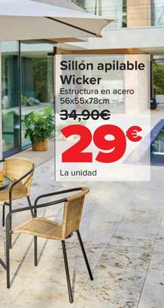 Oferta de Sillon Apilable Wicker por 29€ en Carrefour