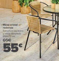 Oferta de Mesa Cristal Redonda por 55€ en Carrefour