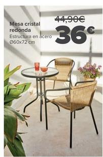 Oferta de Mesa Cristal Redonda por 36€ en Carrefour