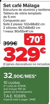 Oferta de Set Cafe Malaga por 329€ en Carrefour