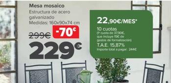 Oferta de Mesa Mosaico por 229€ en Carrefour