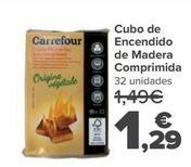 Oferta de Cubo De Encendido De Madera Comprimida por 1,29€ en Carrefour