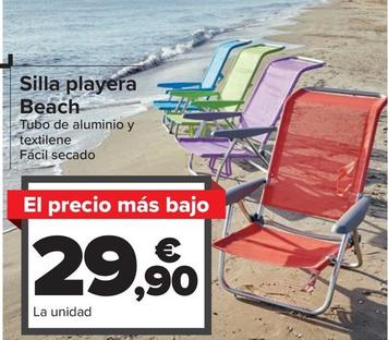 Oferta de Silla Playera Beach por 29,9€ en Carrefour
