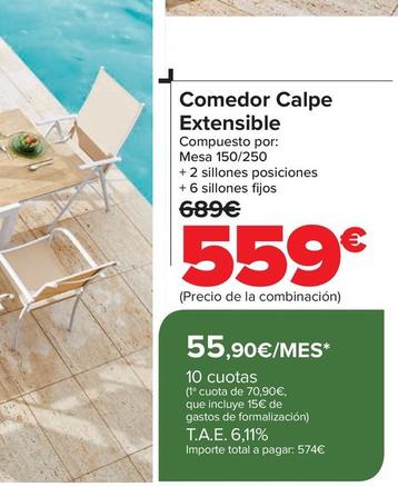 Oferta de Comedor Calpe Extensible por 559€ en Carrefour