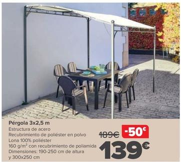 Oferta de Pérgola 3x2,5m por 139€ en Carrefour