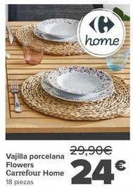 Oferta de Carrefour - Vajilla Porcelana Flowers Home por 24€ en Carrefour