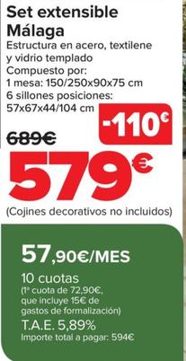 Oferta de Mesa Extensible Málaga por 579€ en Carrefour