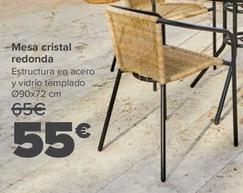 Oferta de Mesa Cristal Redonda por 55€ en Carrefour