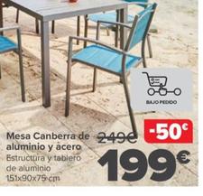 Oferta de Mesa Canberra De Aluminio Y Acero por 199€ en Carrefour