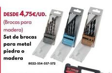 Oferta de Set De Brocas Para Metal Piedra O Madera  por 4,75€ en BricoCentro