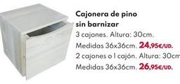 Oferta de Cajonera De Pino Sin Barnizar por 24,95€ en BricoCentro