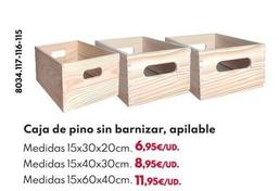 Oferta de Caja De Pino Sin Barnizar por 6,95€ en BricoCentro