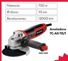 Oferta de Amoladora TC-AG 115/1 por 29,95€ en BricoCentro