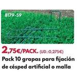 Oferta de Pack 10 Grapas Para Fijación De Césped Artificial O Malla por 2,75€ en BricoCentro