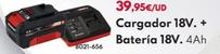 Oferta de Cargador 18V + Bateria 18V  por 39,95€ en BricoCentro
