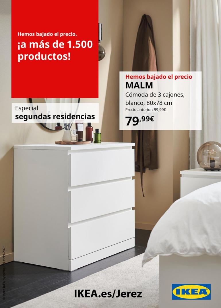 Oferta de Malm - Cómoda De 3 Cajones, Blanco, 80x78 cm por 79,99€ en IKEA