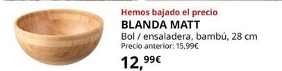 Oferta de Blanda-Matt - Bol / Ensaladera, Bambú, 28 cm por 12,99€ en IKEA