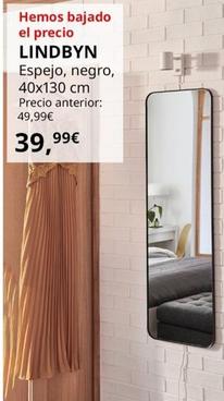Oferta de Lindbyn - Espejo, Negro, 40x130cm   por 39,99€ en IKEA