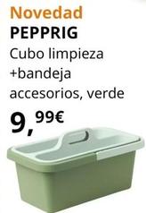 Oferta de Pepprig - Cubo Limpieza+Bandeja Accesorios, Verde por 9,99€ en IKEA