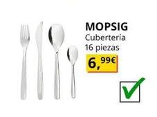 Oferta de Mopsig - Cubertería 16 Piezas por 6,99€ en IKEA