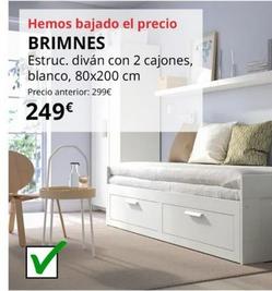 Oferta de Brimnes - Estructura Diván Con 2 Cajones, Blanco, 80x200 Cm por 249€ en IKEA