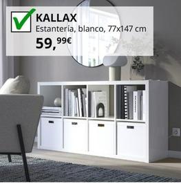 Oferta de Kallax - Estantería, blanco, 77x147 cm por 59,99€ en IKEA