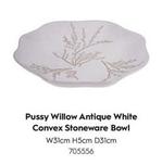 Oferta de Pussy Willow - Antique White Convex Stoneware Bowl en Laura Ashley