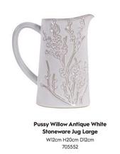 Oferta de Pussy Willow - Antique White Stoneware Jug Large en Laura Ashley