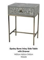 Oferta de Epsley Bone Inlay Side Table With Drawer en Laura Ashley