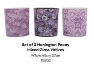 Oferta de Set Of 3 Honington Peony Mixed Glass Votives en Laura Ashley