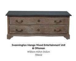 Oferta de Swannington Mango Wood Entertainment Unit & Ottoman en Laura Ashley