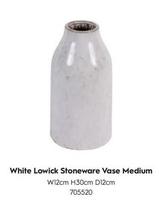 Oferta de White Lowick Stoneware Vase Medium en Laura Ashley