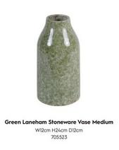 Oferta de Green Laneham Stoneware Vase Medium en Laura Ashley