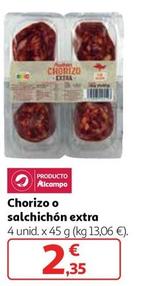 Oferta de Auchan - Chorizo / Salchichón Extra por 2,35€ en Alcampo